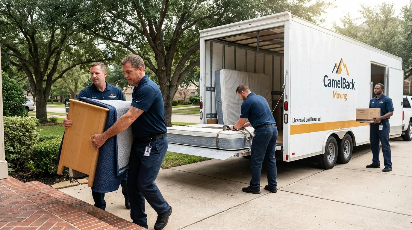Crew loading residential truck for cross-state move from Osceola, MO